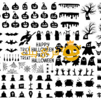 مجموعه ای از سیلوئت ها برای هالووین