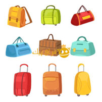 مجموعه ای از آیکون های مختلف چمدان