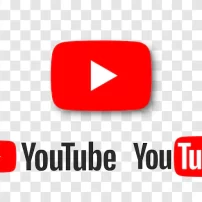 نماد آرم یوتیوب با سایه و کتیبه اصلی