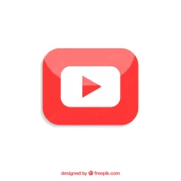 آیکون پخش کننده یوتیوب با طراحی مسطح