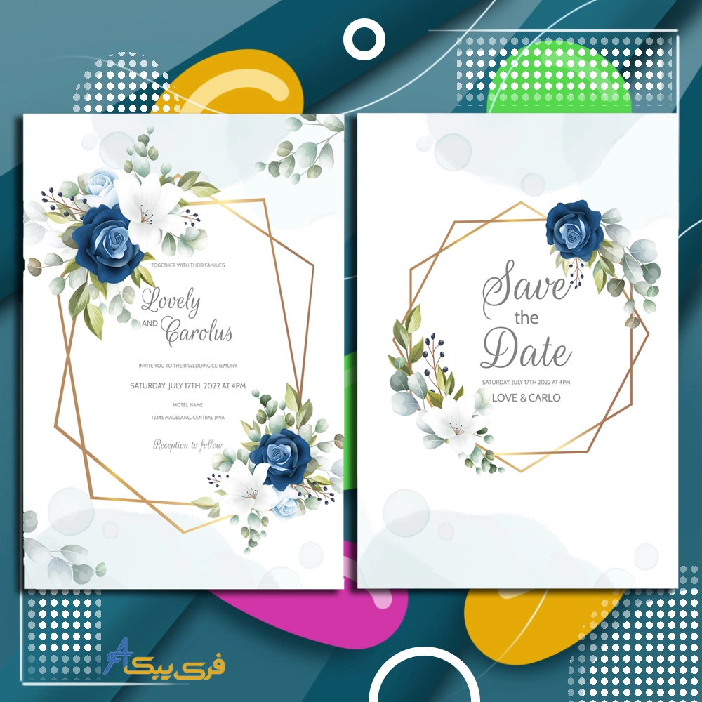 کارت دعوت عروسی زیبا(Beautiful wedding invitation card)