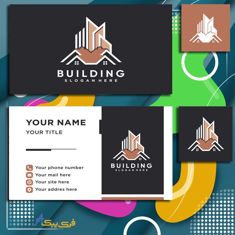 قالب کارت ویزیت معمار با لوگوی خلاقانه(Architect business card template with creative logo)
