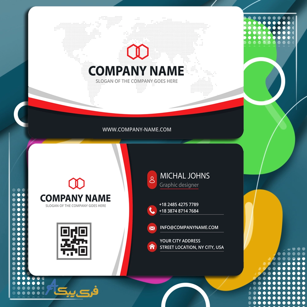 قالب انتزاعی کارت ویزیت(Abstract business card template)
