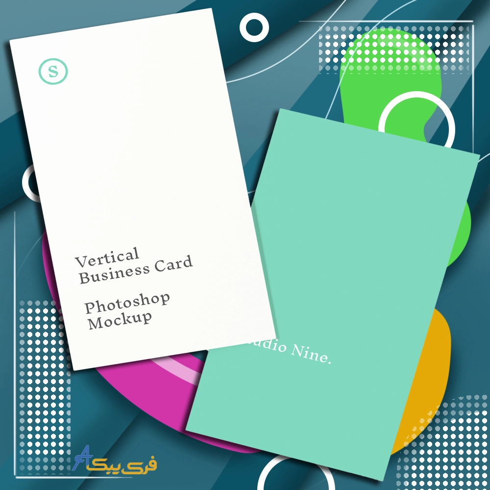 موکاپ کارت ویزیت عمودی(Vertical business card mockup)