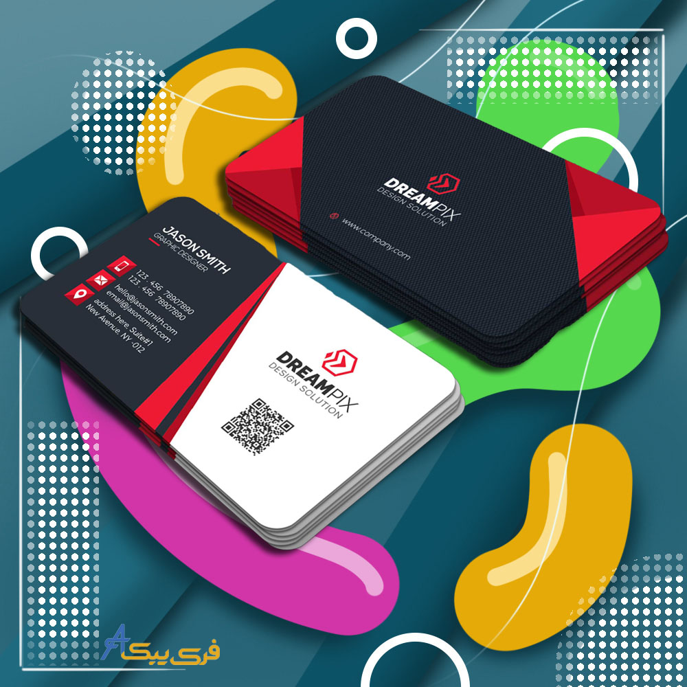 قالب کارت ویزیت با طراحی انتزاعی(Business card template with abstract design)