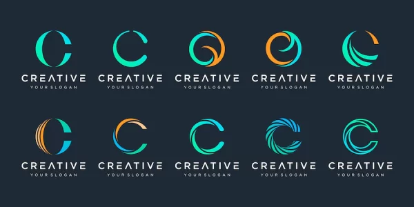الگوی طراحی لوگوی خلاقانه حرف C