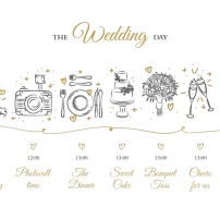 جدول زمانی عروسی کشیده شده با دست