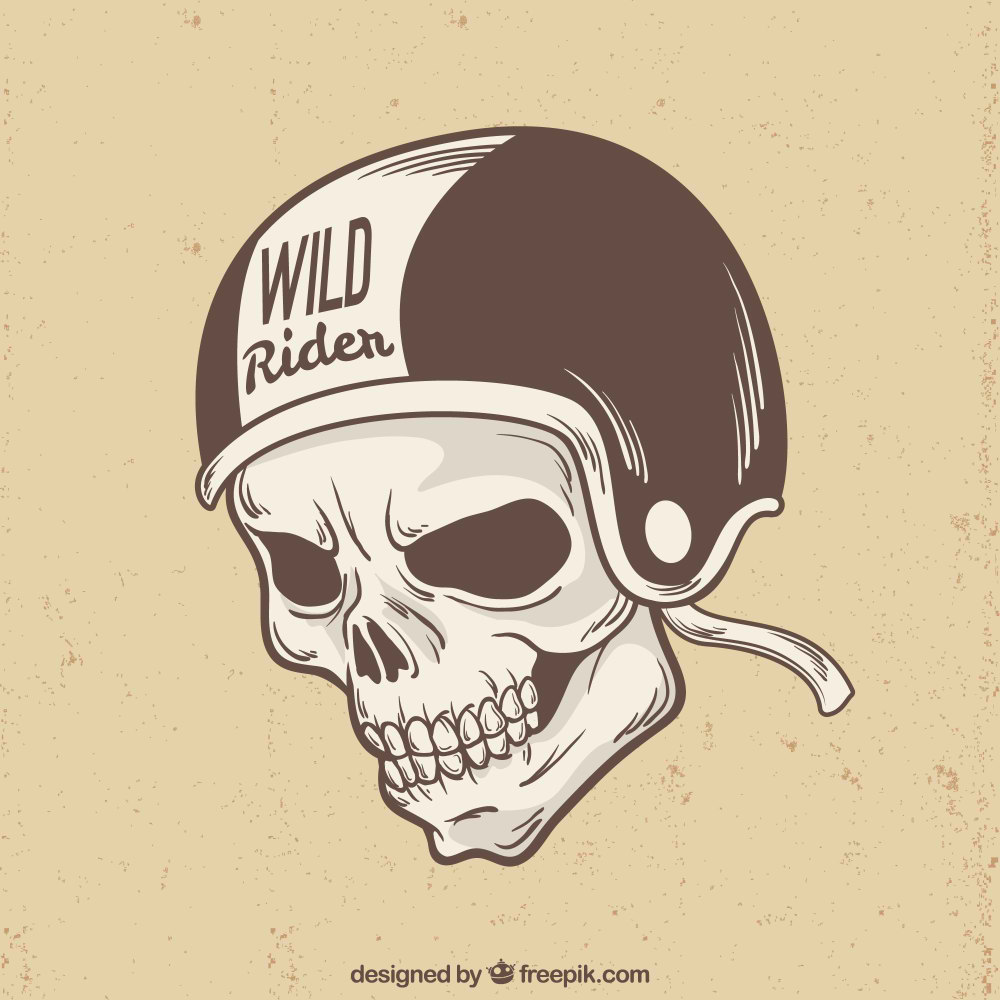 جمجمه با کلاه ایمنی(Skull with rider helmet)