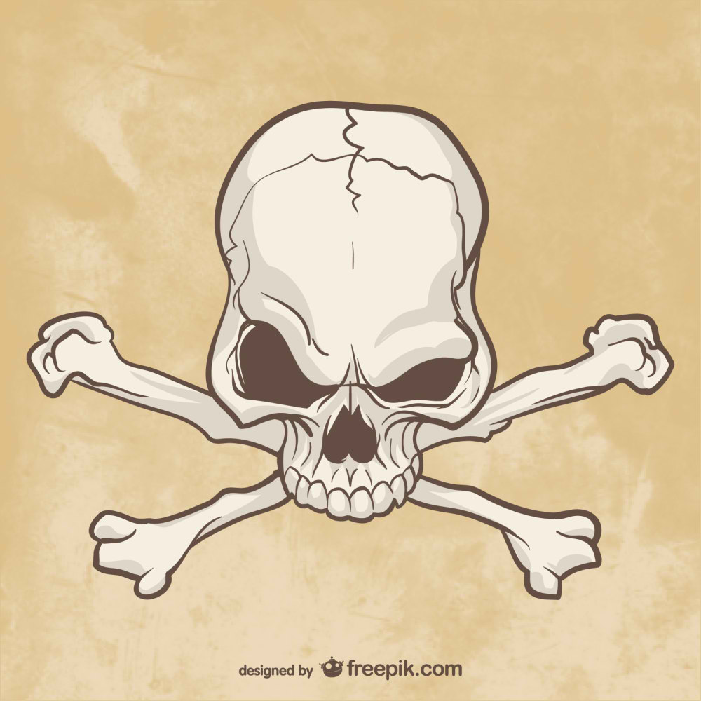 نقاشی جمجمه و استخوان(Skull and bones drawing)