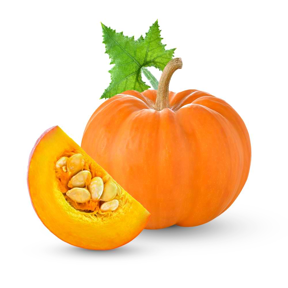 فایل psd کدوتنبل جدا شده(fresh pumpkin with lesves isolated premium psd)