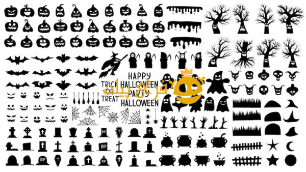 مجموعه ای از سیلوئت ها برای هالووین