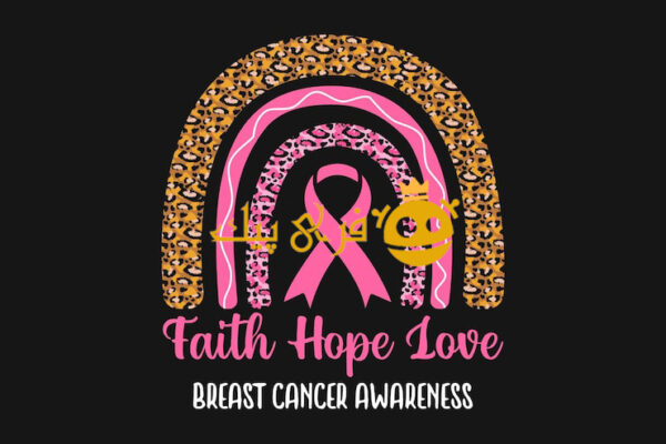 تی شرت آگاهی از سرطان سینه ایمان امید عشق