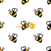 تصویر کارتونی الگوی بدون درز زنبور عسل
