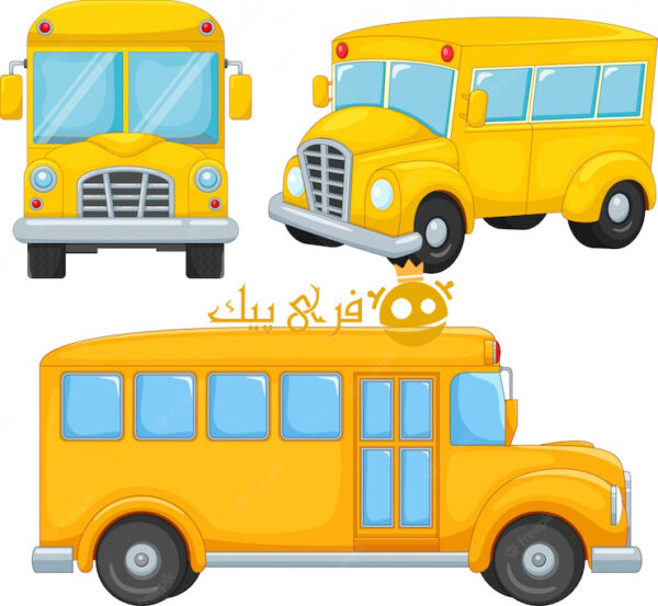 مجموعه وکتور کارتونی اتوبوس مدرسه