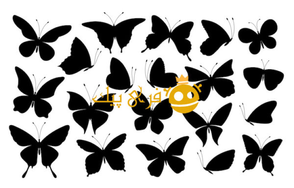نمادهای پروانه ها، حشرات در حال پرواز