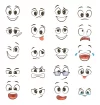 وکتور چهره های شاد کارتونی با حالت های مختلف