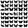 مجموعه وکتور، ایزوله، سیلوئت سیاه پروانه