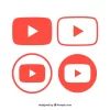 مجموعه آیکون یوتیوب با طراحی مسطح