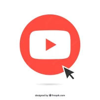 نماد پخش کننده یوتیوب با طراحی مسطح