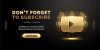 طراحی یوتیوب به رنگ طلایی در زمینه مشکی