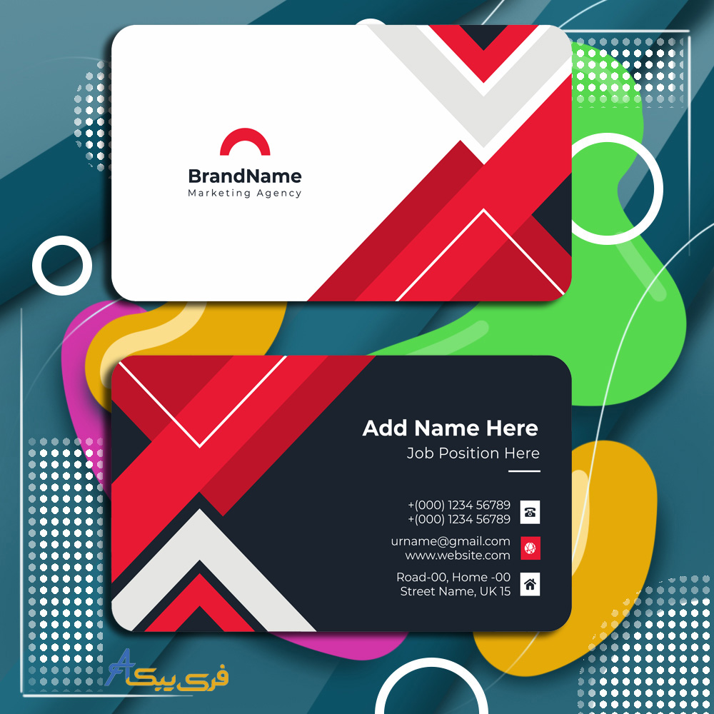 قالب کارت ویزیت به سبک مدرن(modern style business card template design)