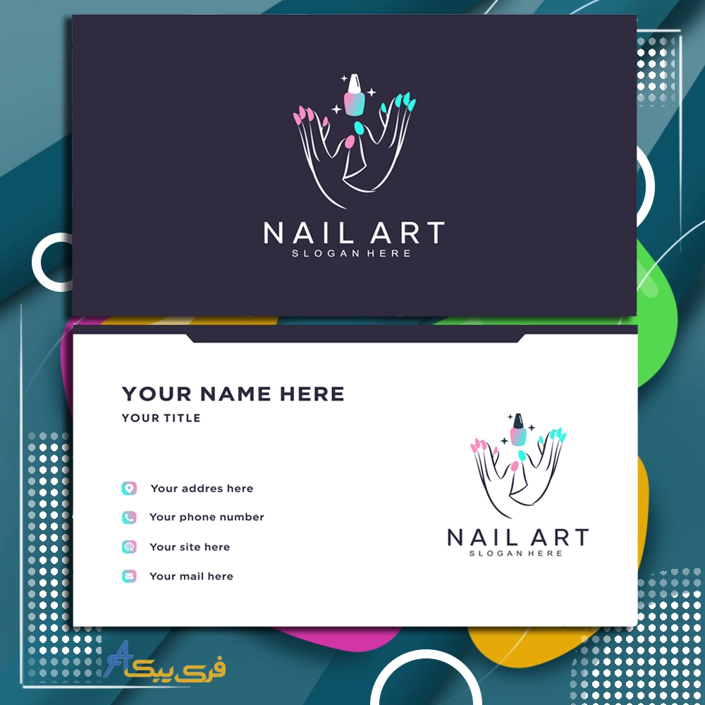 طراحی کارت ویزیت خلاقانه ناخن کار(Designing a creative business card of a nail artist)