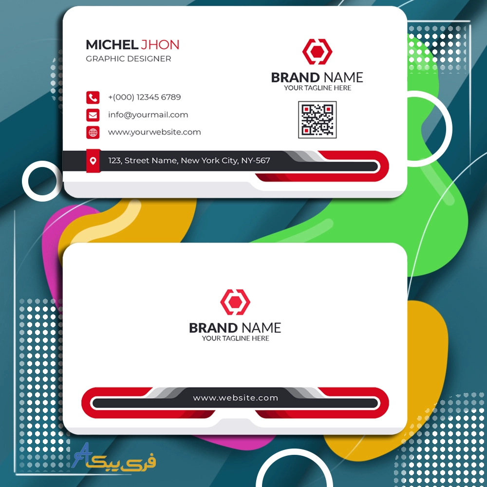 قالب کارت ویزیت شرکتی زیبا(Beautiful corporate business card template)