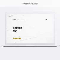 موکاپ نمای جلو لپ تاپ سفالی 15 اینچی با نوار لمسی