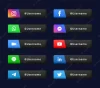 دکمه های مدرن از ترکیب نام کاربری و لوگوی شبکه های اجتماعی