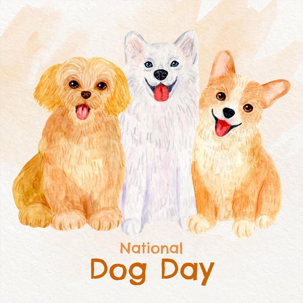 نقاشی روز جهانی سگ طرح آبرنگ