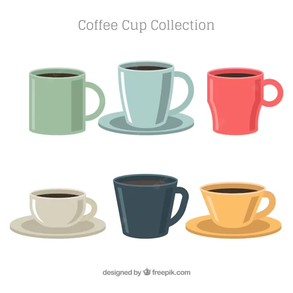 مجموعه فنجان قهوه شش تایی در رنگ های مختلف
