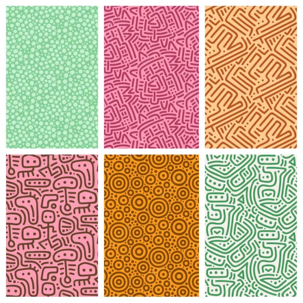مجموعه ای از الگوهای خطوط گرد