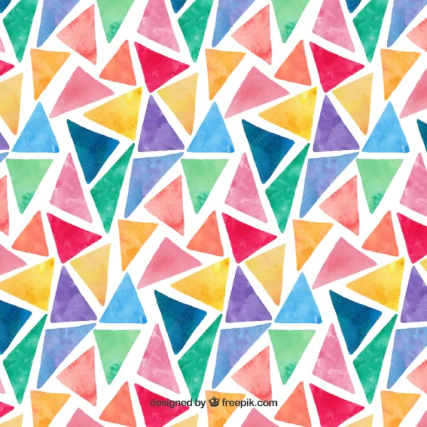الگوی مثلث های آبرنگ رنگارنگ