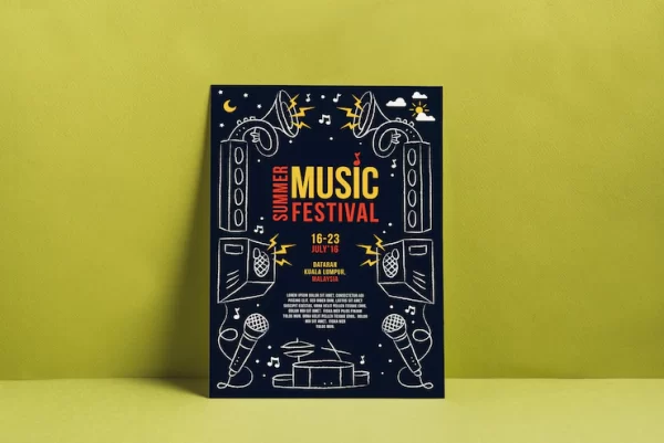 موکاپ پوستر جشنواره موسیقی