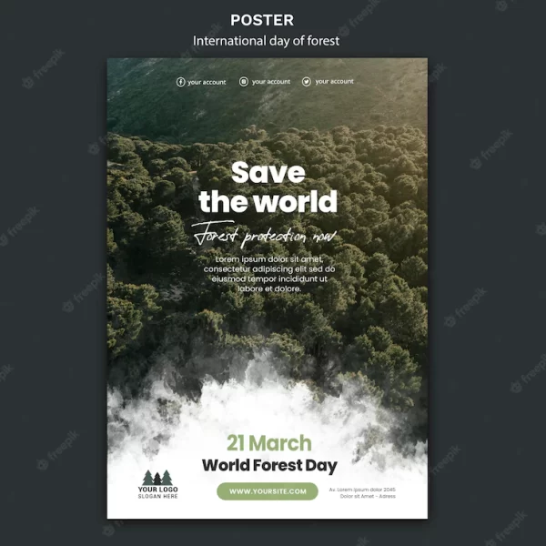 قالب پوستر روز جهانی جنگل