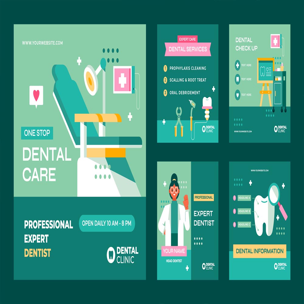 قالب پست اینستاگرام برای کلینیک دندانپزشکی