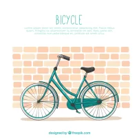 دوچرخه کلاسیک با دیوار آجری