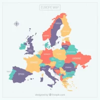 نقشه رنگارنگ اروپا