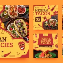 مجموعه پست های اینستاگرام رستوران مکزیکی