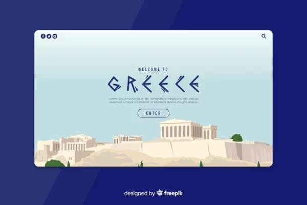 الگوی صفحه فرود به یونان خوش آمدید