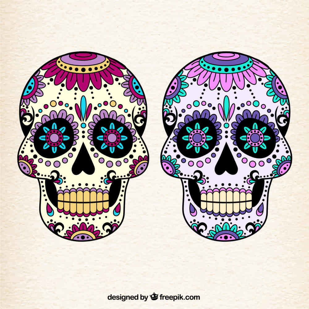 جمجمه های رنگارنگ مکزیکی(Colorful mexican skulls)
